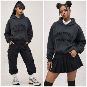 Fear of God Essentials Hoodie 'Jet Black' XS